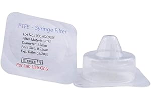 LABFIL 20 Pezzi PTFE Filtro per Siringa Sterili 25 mm diametro 0,22 μm Dimensione dei Pori, Filtro ad Ago HPLC e GC, Filtrazione di Laboratorio ad Alto Rendimento