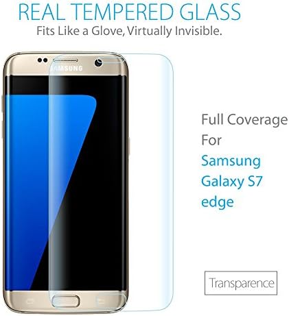 Galaxy S7 Edge 3D Curved Tempered Glass Screen Protector,[SZEETECH] Premium 0.26MM Ultra Slim Tempered Glass Full Coverage Screen Protector,3D Curved Surface Radian Integration Protective Film Anti-scratch Anti-fingerprint for Samsung S7 Edge（Clear)