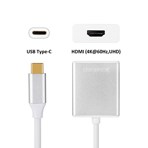 KiWiBiRD USB 3.1 Typ-C THUNDERBOLT 3 zu HDMI 4K*2K Adapter (18.5cm Kabel, USB TYPE C zu HDMI) für Apple MacBook 12”, Google 2nd Chromebook Pixel, Asus Zen AiO PC, Dell XPS 12 2-in- 1(9250) / XPS 13(9350) / XPS 15 (9550), Samsung Galaxy TabPro S 12” und mehr Typ C fähige Geräte - 2