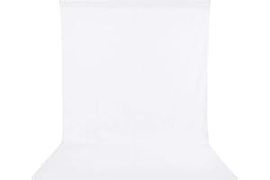 BDDFOTO 1,8 x 2,8m Photo Studio Fotohintergrund Weiß 100% Reiner Baumwolle Muslin Faltbare Whitescreen Background Fotoleinwand für Fotografie, Video und Fernsehen - Weiß