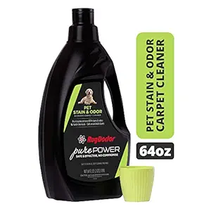 Rug Doctor Pet Formula Carpet Cleaner (64 oz.); Super Concentrated Pro-Enzymatic Formula with Blue Wave Scent Removes Pet Stains, Odor and Deters Remarking; Works in All Leading Deep Cleaning Machines