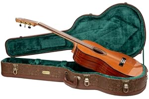 Crossrock Designer Series Classical Guitar Case for 4/4 Nylon-String | Blossom Brown Faux Leather, Forest Green Velvet Interior, Lock – Premium Wooden Hardshell -Blossom Brown (CRW530CBQ)