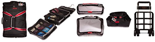 LeanPacLuggage Set of 5 Bags! Lightweight Travel Backpack Hand Luggage. Hanging Waterproof Toiletries Wash Bag, DryBag, Packing Organiser Cubes