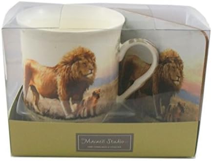 MacNeils studio wildlife new gift boxed Lions mug and coaster set