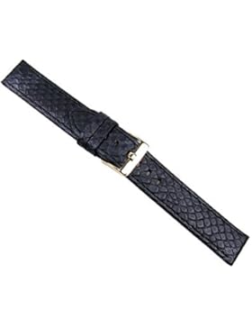 Python Print Ersatzband Uhrenarmband Kalbsleder schwarz 20802G, Stegbreite:22mm