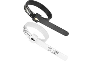 ARIATI 2 Pcs Adjustable Ring Sizer UK Ring Sizer Measure Sizes A-Z Ring Sizing Jewellery Guide for Men and Women (Black & White)