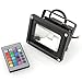Produktbild Cesarlefor 10w LED Remote RGB 16 Farben Fluter Flutlicht Außen Strahler Scheinwerfer Flutlicht Wasserfest IP65 mit Memory Funktion & Fernbedienung silber schwarz (schwarz 10w RGB)