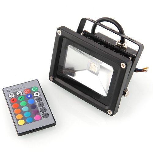 MVPower® 5 X 10W RGB LED Strahler Wasserdicht IP65 In- und Outdoor Schwarz Gehäuse mit Fernbedienung LED-Fluter Scheinwerfer Außenbeleuchtung(Schwarz-1) - 2