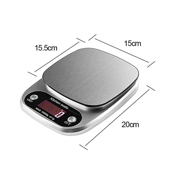 Newaner Digitalwaage 10kg/1g - Edelstahl Küchenwaage Mit 6 Maßeinheiten