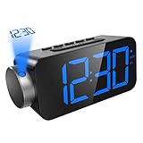 ☁ 【 USB Ladeanschluss 】- Die Projektion wird von USB-Kabel oder Batterien betrieben. Zudem, der USB-Anschluss kann ihr iPhone, iPad und andere intelligente geräte aufladen. Und es kommt auch mit einem batterie-backup-system, die Backup-Batterie mit speicherfunktion kann nur backup-zeit und alarmeinstellung im falle eines Stromausfalls.