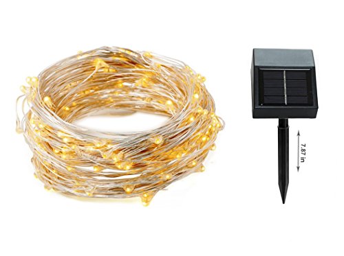 EloBeth Solar Lichterkette, Weihnachtsdeko/Weihnachtsbeleuchtung, Außenlichterkette Beleuchtung für Outdoor, Garten, Haus Weihnachtsfest, Hochzeit Warmweiß, 100LED