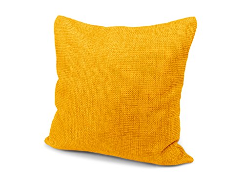 Kissenhüllen in Struktur-Optik – erhältlich in 23 modernen Farben und 3 verschiedenen Größen, 1 Kissenhülle 60 x 60 cm, gelb - 3