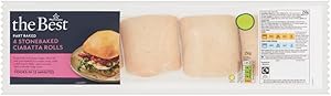 Morrisons The Best 4 Sourdough Ciabatta Rolls|200