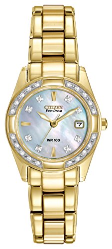 CITIZEN ECO-DRIVE Women's EW1822-52D Regent Gold Tone Diamond Watch