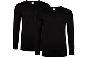 DOLCE ENVY Men's Thermal 2 Pack Long Sleeve Tops Warm Base Layer for Winter Suitable for Daily Use High Performance Full Sleeves Tops