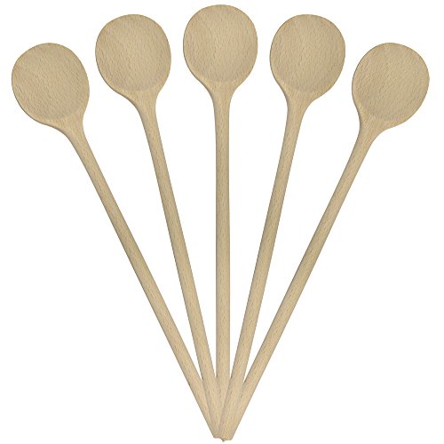 10 Stück Grillplanet Kochlöffel Holz 25 cm rund