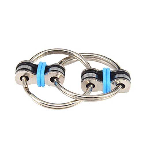 Hand Spinner Toy , Fuibo Chain Fidget Toy Hand Spinner Key Ring Sensory Toys Stress Relieve ADHD Top ZZY (Blue)