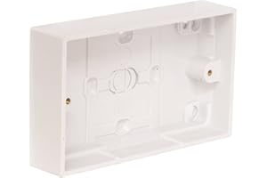CYBER SALES Double Pattress Box 32MM, Back Box Double Mounting for Electrical Sockets