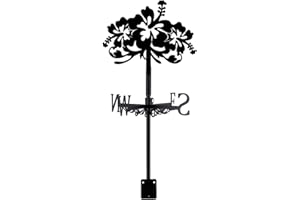 SUPERDANT Veletas De Jardín al aire libre con diseño de flor de hibisco Veleta de Medallas decorativo para el viento decoración de jardín o paddock