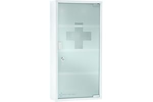 ‎POSTEN ANKER Posten Anker XXL Design Medizinschrank I Arzneischrank I Hausapotheke I Medizin Arzneimittel Schrank I Edelstahl I abschließbar I Silber I 60 x 30 x 12 cm