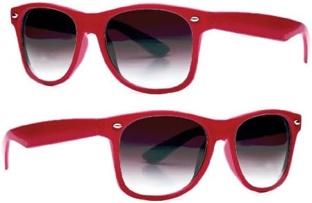 coole 80s Sunglasses NERD Retro Club Party 80 ´ s Sunglasses Red WAVE