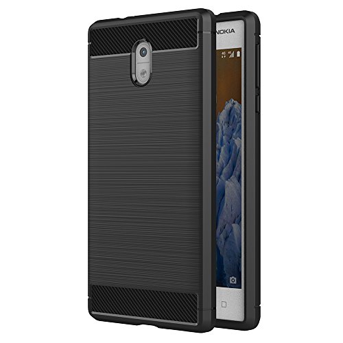 Funda Nokia 3  AICEK Negro Silicona Fundas para Nokia 3 Carcasa Nokia 3 Fibra de Carbono Funda Case  5 0 Pulgadas 