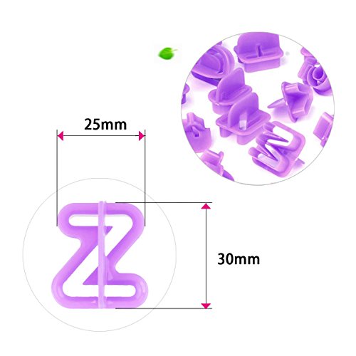 Skr Fondant Ausstecher Buchstaben 40-teilig Tortendeko Auswerfer Stempel Alphabet Zahlen Zeichensetzung Buchstaben Hase Herz Kuchendekorationsset Backen - 3