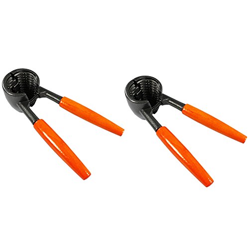 COM-FOUR® 2er Pack - 3in1 Nussknacker mit Holzgriff