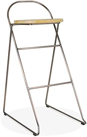 Cult Living Crane Metal Bar Stool with Solid Oak Wood Seat, Copper 75cm
