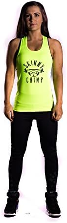Womens Compression Sports Performance Vest Racer Back (Neon Yellow, Medium UK8-10)