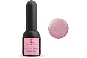 DIDIER LAB - Fiber Base Gel de Uñas Shimmer Nude - Gel Base Coat para Pintauñas Semipermanentes con Vitaminas y Minerales - Base Coat Semipermanente Fortalecedora para Lámpara LED UV - 10 ml
