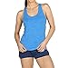 Produktbild Damen Sport Tank Top - Classic Ärmellos Shirt Running Yoga Trainings-Top Workout Oberteile Ladies Loose Burnout Tanktop Activewear Sport T-Shirt Fitness Funktions Shirt (Blue, S)