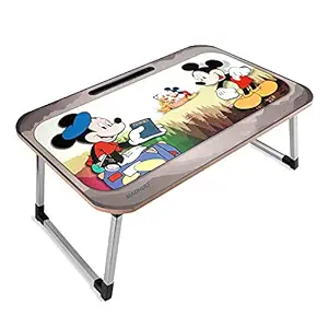Madhuli Mickey Mouse Printed Study Table, Multi Purpose Study Desk for Kids, Wooden Lap Desk, Foldable and Portable Study Desk, Bed Table, Laptop Table, Kids Activity Table, Breakfast Table for Kids