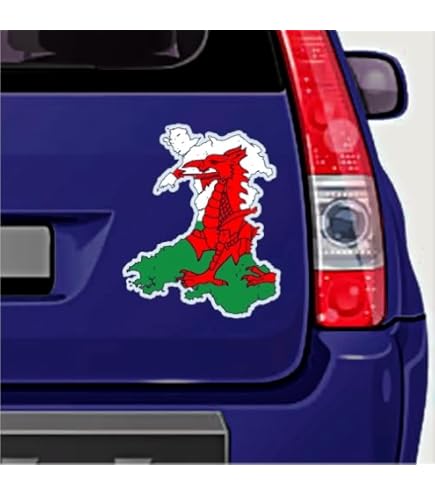 Welsh Pride CYMRU Map-Flag Bumper Sticker - 4.3" Vinyl Decal For Cars, Laptops & More