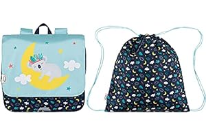 L'Ecole des Tann's Cartable Souple 29 cm Bleu/Jaune