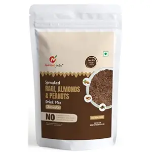 Nutribud Foods Sprouted Ragi, Almonds & Peanuts Drink Mix (Chocolate) -- Natural Ingredients | Gluten Free | Suitable For All, Best For Pregnant Women & Growing Kids | Chocolate Health Drink Mix (200g)