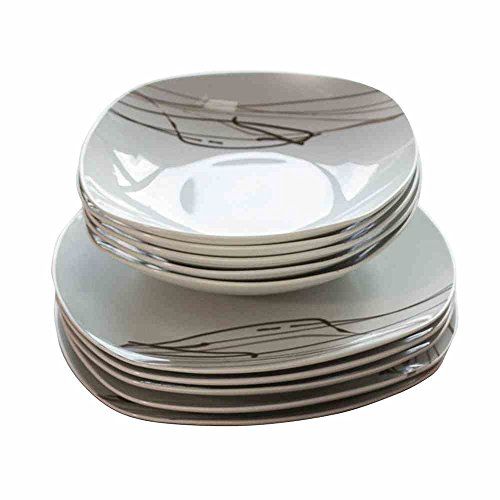 Preisvergleich Produktbild Tafelservice 12-tlg. 'Splash Brown'