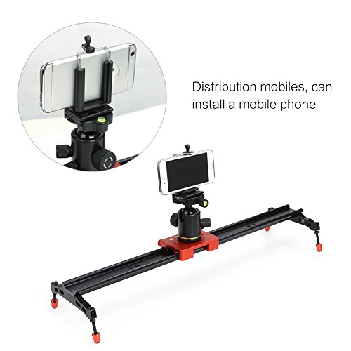 Koolertron Rail Slider Curseur Coulissant en Alliage d Aluminium Syst  me de Stabilisation avec Base de Conversion GoPro et T  l  phone Clip pour Canon Nikon Sony DSLR Cam  ra Cam  scope GoPro Smartphone  80cm   32   Rouge 