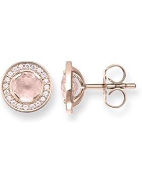 Thomas Sabo Damen-Ohrringe Ohrstecker Glam & Soul Luna 925 Sterling Silber 750 rosegold vergoldet Rosenquarz H1858...