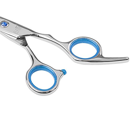 Haarscheren set ,ELFINA 2 set Salon professionelle Friseur Haare schneiden dünner Haarschere und scharf Friseurschere 6 Zoll Blau - 4
