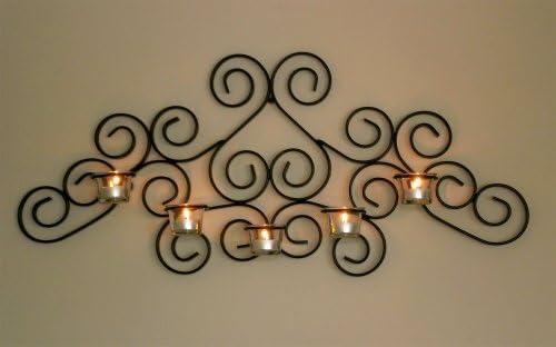 Tea light holder "PALACE" Wall mounted candelabra 75 cm Tea light holder Candle holder