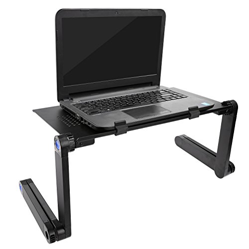 Homdox Einstellbare Laptop-Tisch Betttisch Notebook Lese Tisch aus Aluminium (Schwarz_2) - 4
