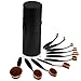 ISWEES Professional 10 Pieces Cosmetics Brushes Make Up Brush Set + Luxury Leather Carry Brush Holder Box