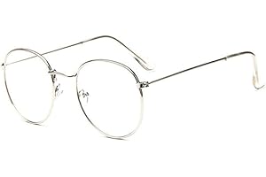 BABAYU Damen Retro Ovale Dünn Metall Rahmen Brille Ohne Stärke Klare Linse