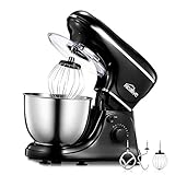 küchenmaschine knetmaschine food processor wancle stand mixer 1260w Elektromixer mit 3 Mischzubehörteilen: Spezialmassen für Spezialhaken, Spezialrührer für Haken- und Stabschneebesen. C-förmiger Teighaken, flacher Y-förmiger Schneebesen und ein Wisk. Mix, Blend, Beat, Mix. Enthält auch einen Spritzschutzdeckel mit einer Einfüllöffnung.