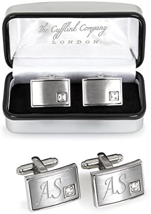 Personalised Crystal Cufflinks Packaged in Luxury Chrome Case - Engraved For You
