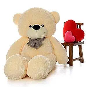 HUG n FEEL SOFT TOYS Teddy bear 4 feet, Soft toy, Teddy bear 4 feet for girls, Soft toys for kids, Birthday gift for girls,Wife,Girlfriend,Husband(Cream, 4 feet)