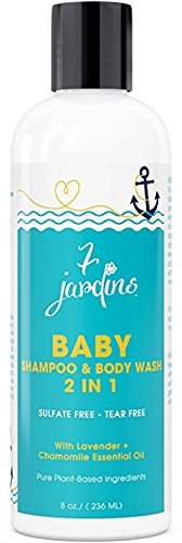 7 Jardins Natural Baby Shampoo And Wash - 2 In 1 Soothing For The Hair And Body Enriched In Calendula And Therapeutic Essential Oils. 8 Oz. Gentle For Children Of All Ages