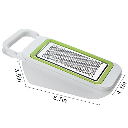 Cooko Gemüsehobel,Multifunktions Reibe set, Mandoline GemüseSchneider,4 Austauschbar Rostfreier Stahl Klingen- Reibe, Schredder, Julienne und Zester - 7