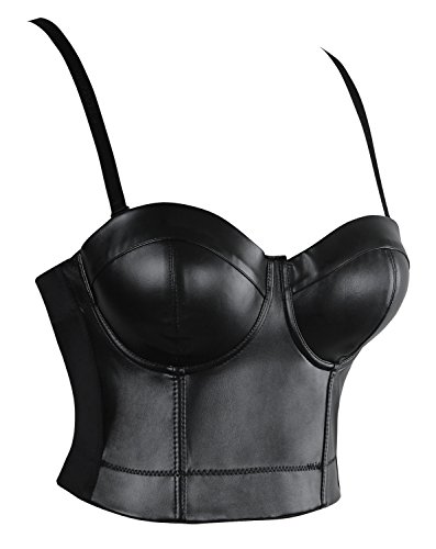 Charmian – Damen Bustier aus Kunstleder – Biker-Look – Verführerisch - 2